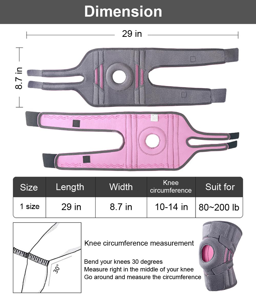 Adjustable Neoprene Knee Brace with Straps &amp; Side Stabilizers