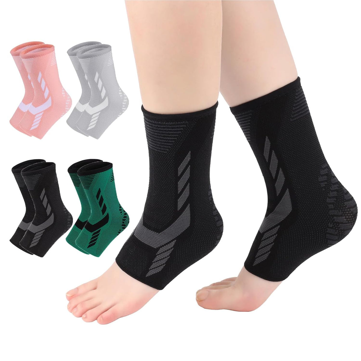 Elastic Ankle Compression Sleeve for Ankle Support &amp; Pain Relief