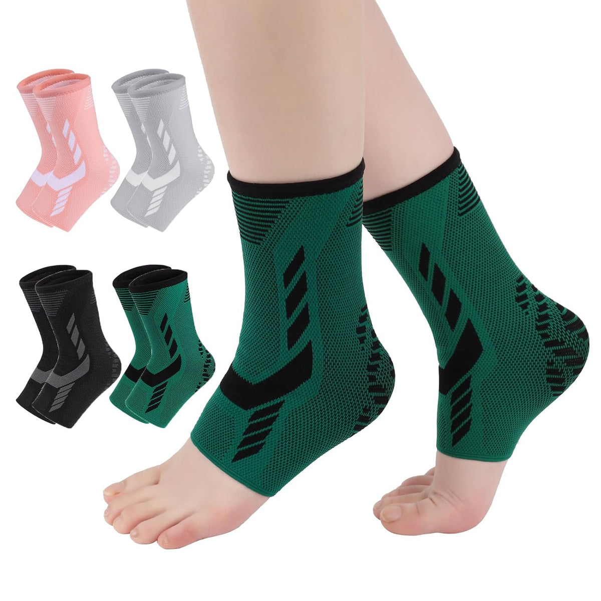 Elastic Ankle Compression Sleeve for Ankle Support &amp; Pain Relief