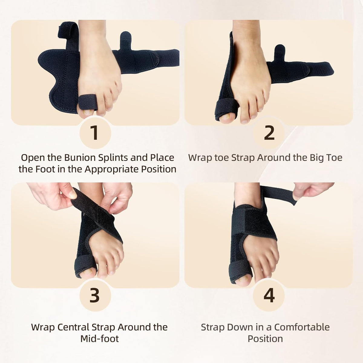 Nighttime Adjustable Bunion Corrector, Splint - Big Toe Straightener