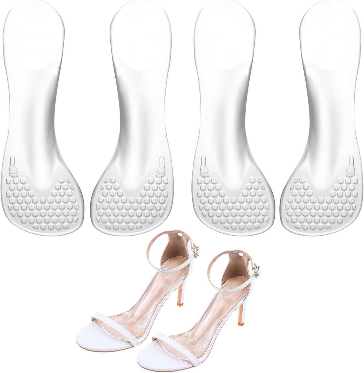 Women’s High Heels Arch Support Gel Cushion Comfort Insoles (2 Pair)