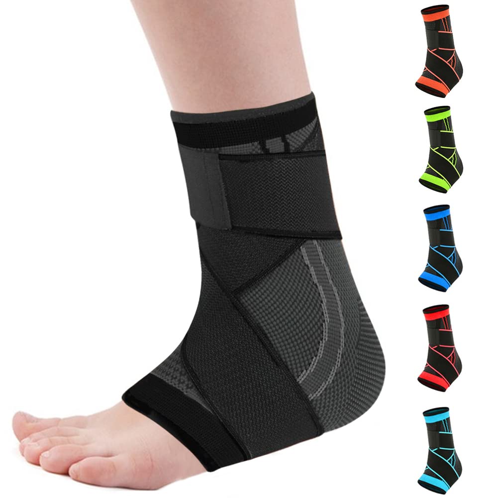 Adjustable Ankle Compression Brace with Stabilizer Straps
