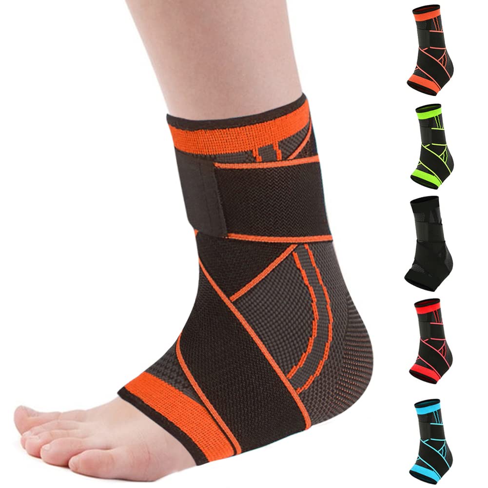 Adjustable Ankle Compression Brace with Stabilizer Straps