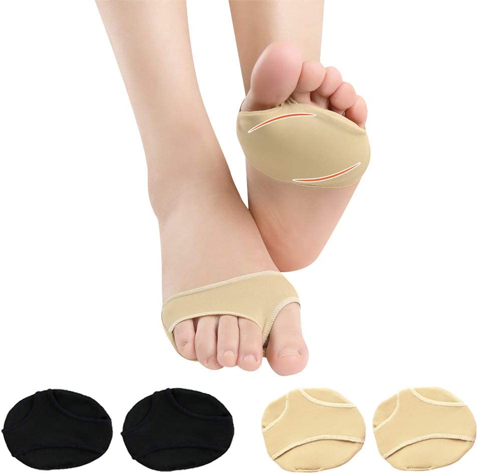 Forefoot Metatarsal Silicone Fabric Sleeve - Foot Pad, Ball of Foot - 4 PCS