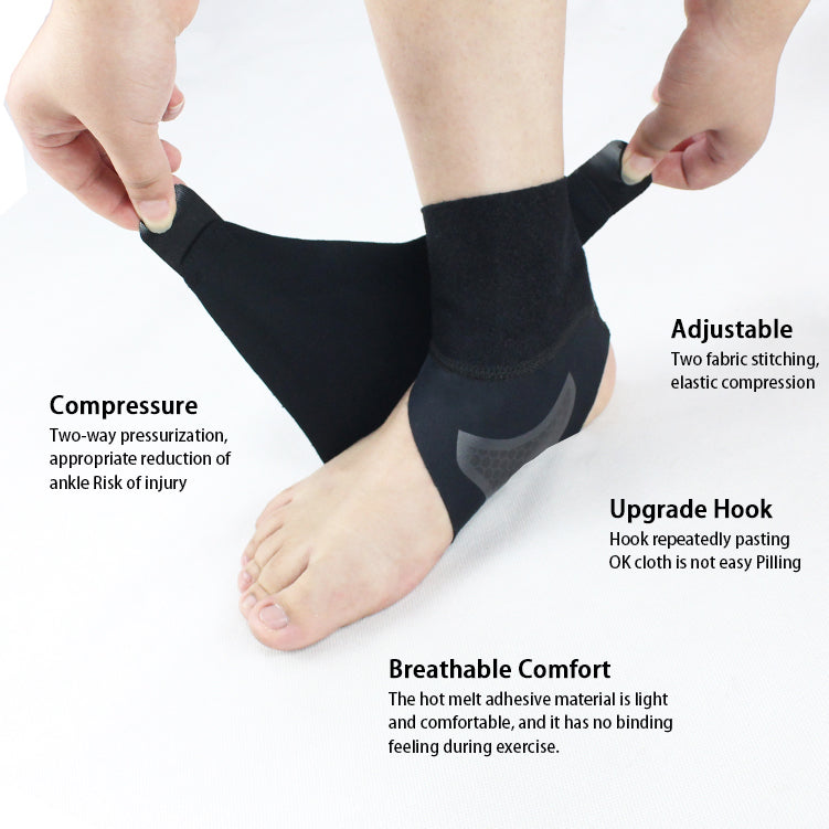 Adjustable Ankle Compression Brace with Elastic Breathable Straps