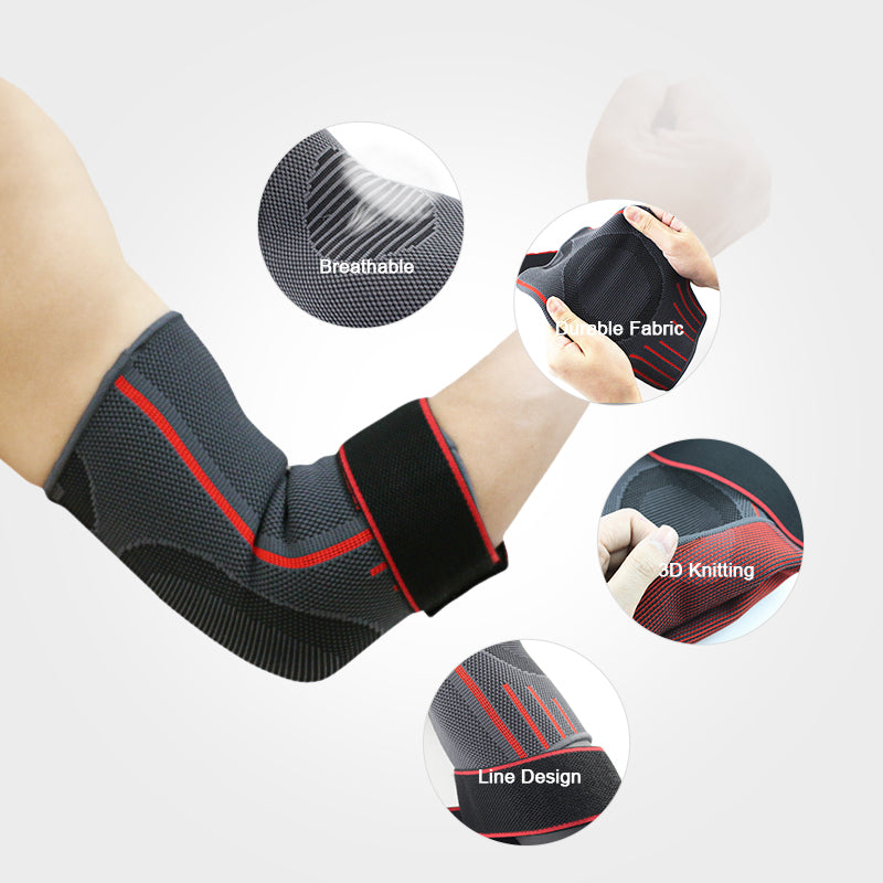 Adjustable Elbow Compression Sports Sleeve with Strap Slick