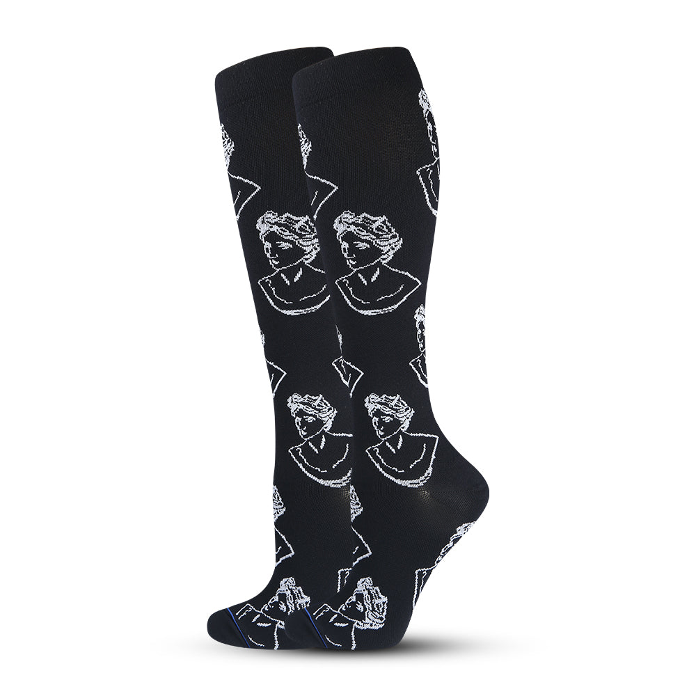 Leisure Compression Socks 20-30 mmHg - Black Statue Design