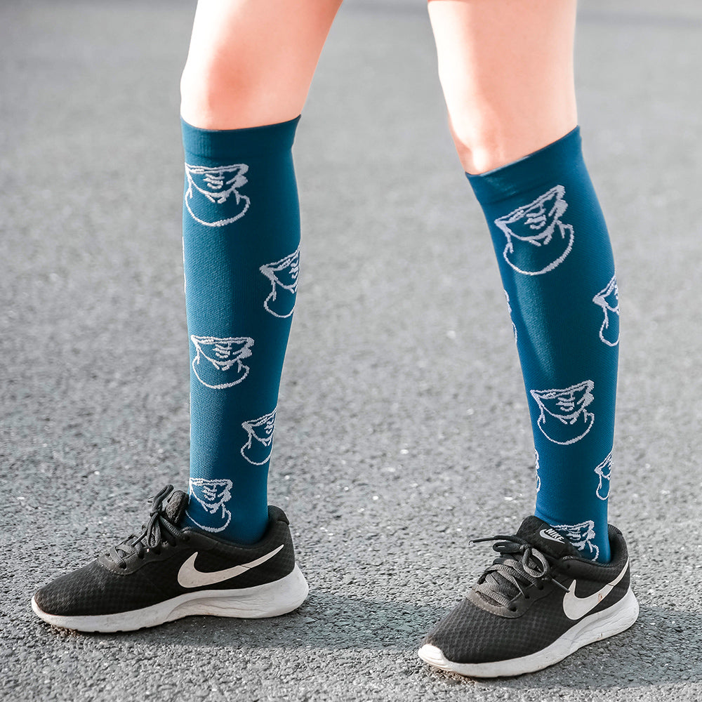 Leisure Compression Socks 20-30 mmHg - Blue Broken Statue Design