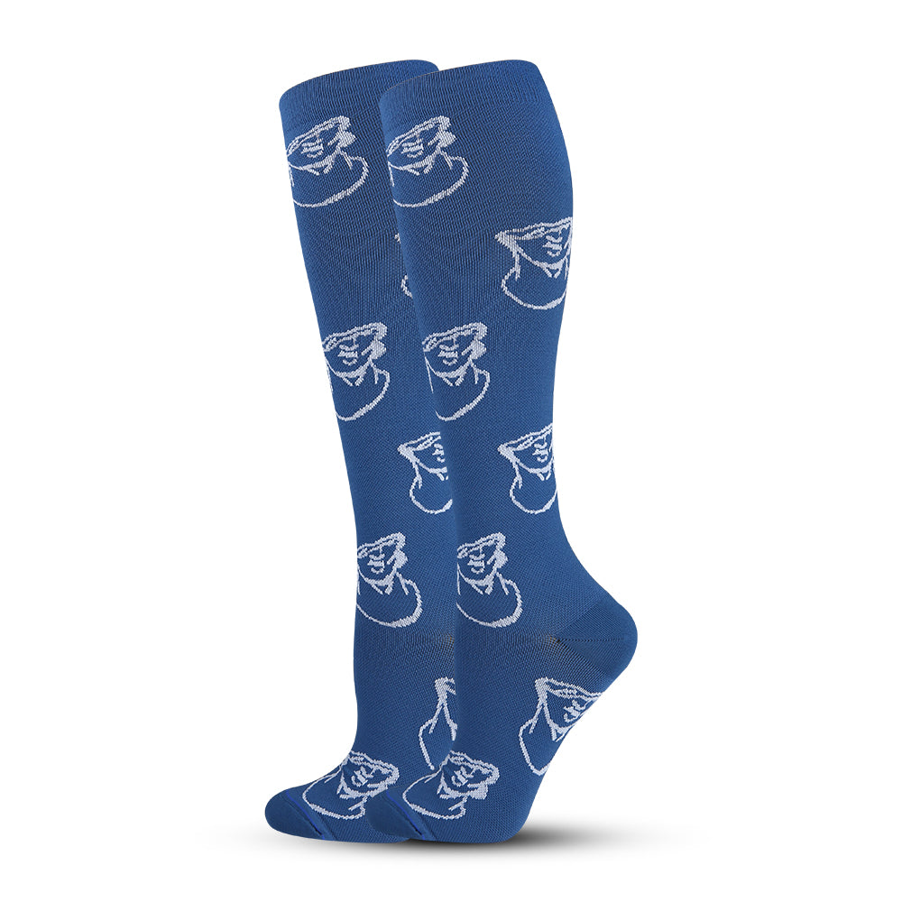 Leisure Compression Socks 20-30 mmHg - Blue Broken Statue Design