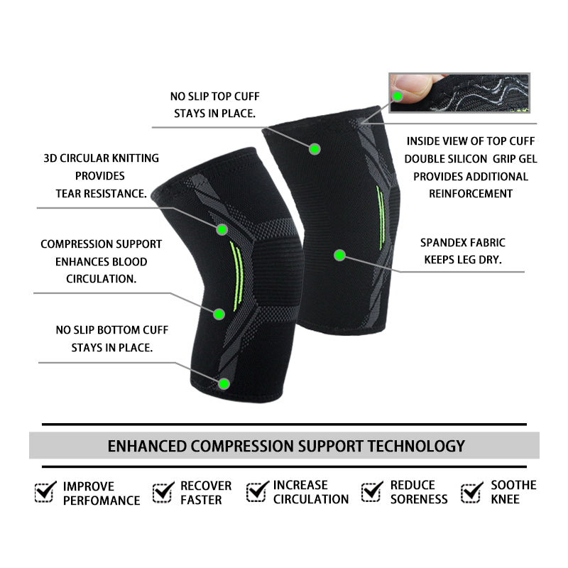 Elastic Knee Compression Sleeve for Knee Pain Relief &amp; Support