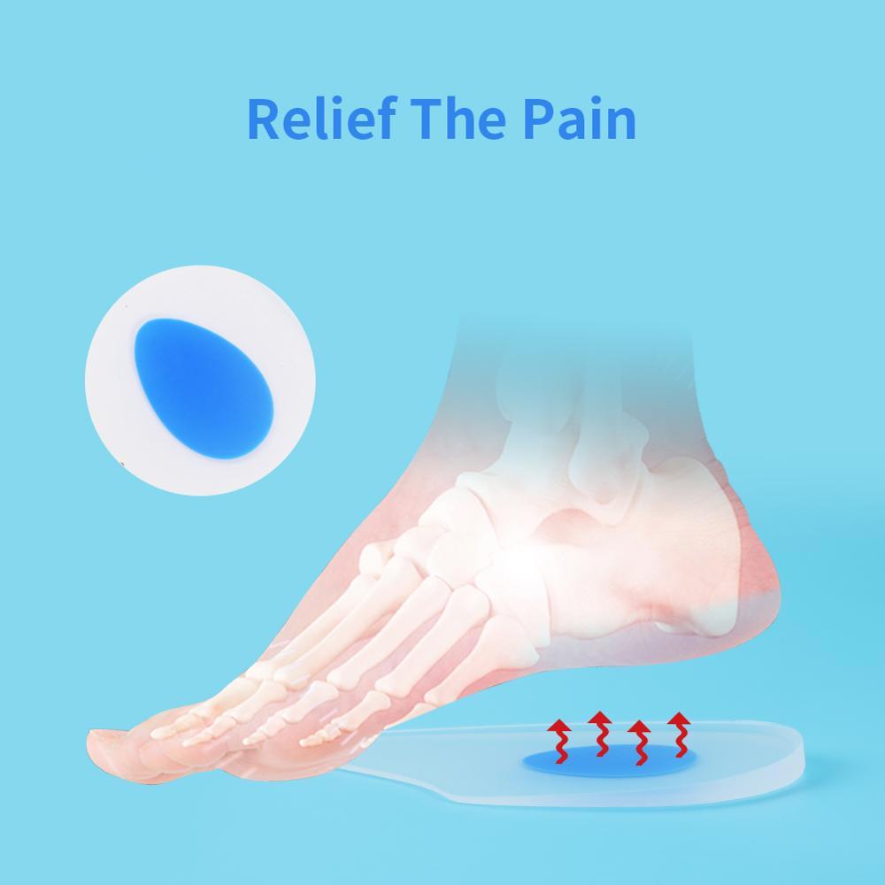 Plantar Fasciitis Gel Heel Cups &amp; Extended Silicone Inserts Pad
