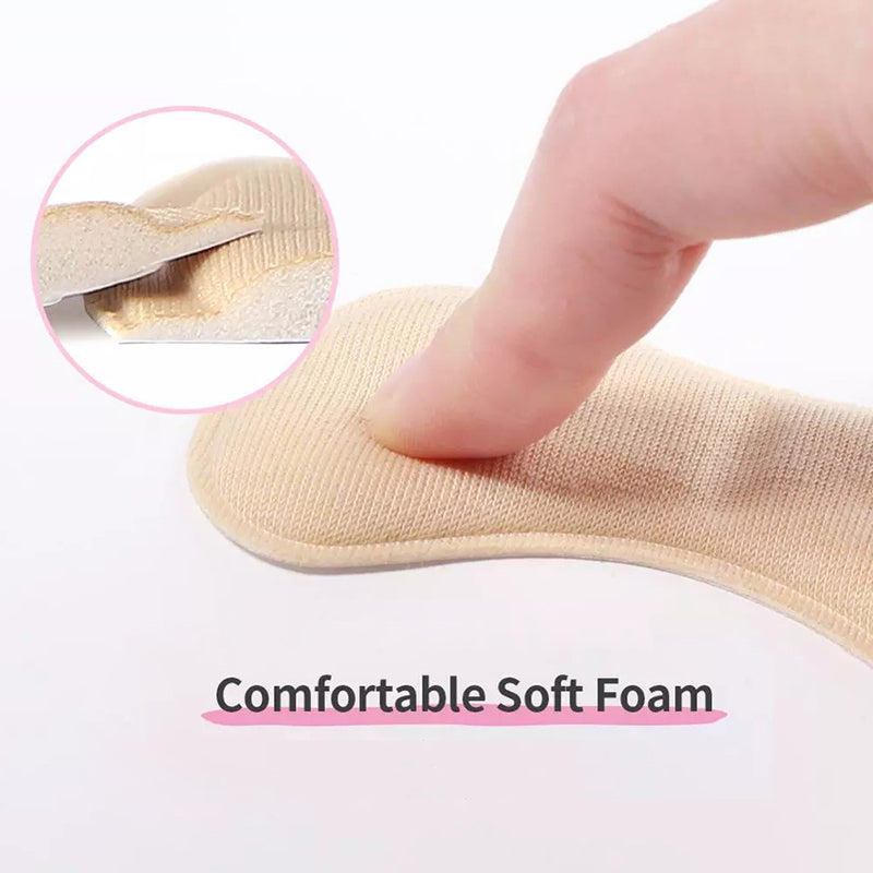 Memory Foam Heel Fabric Cushions, Back Shoe Liner Grips for Sore Heel - 12 PCS