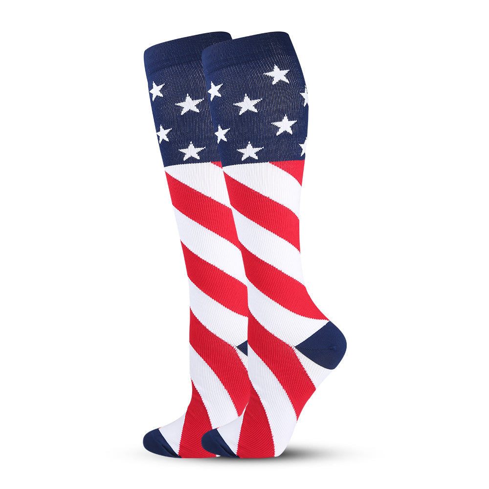 Leisure Compression Socks 20-30 mmHg - American Flag Design